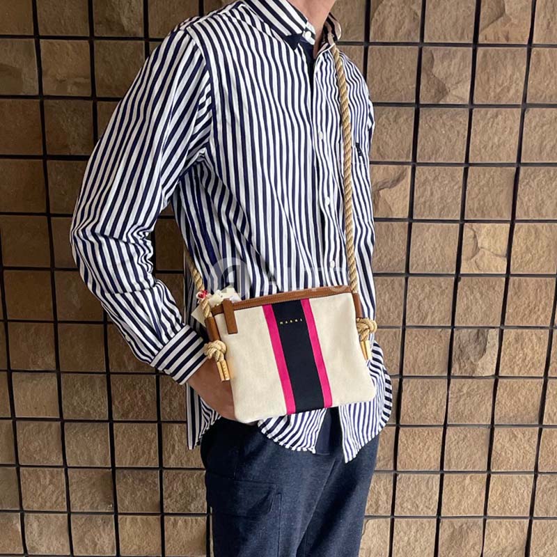 MARNI マルニ PHMO0011U5 P6458 MARCEL ショルダーバッグ ポシェット カラーブロック ロープハンドル メンズ