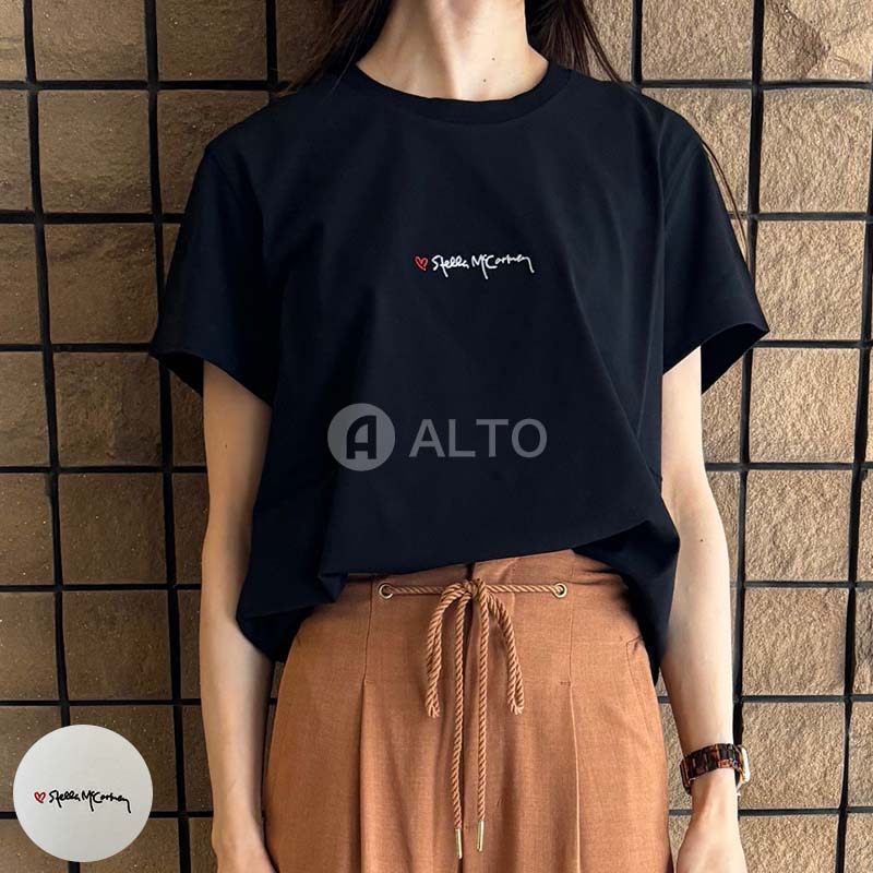 ステラマッカートニー Tシャツ 半袖 レディース ブラック Stella McCartney 511240 SMW21 1000 BLACK 36 ロゴ ステラマッカートニー Tシャツ 半袖 レディース ブラック Stella