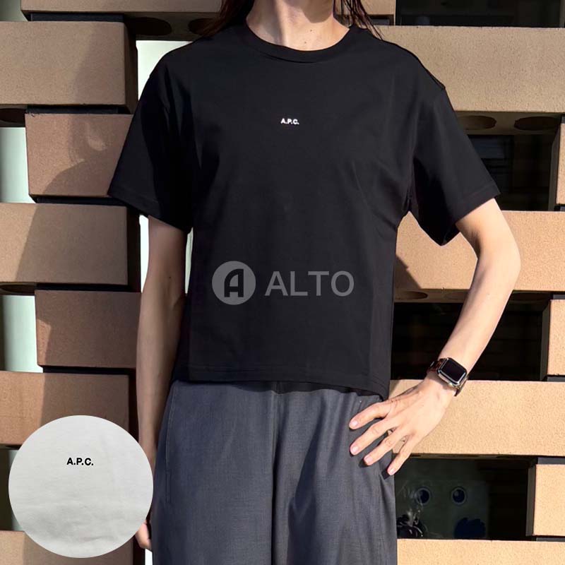 A.P.C. アーペーセー ロゴプリント Tシャツ マイクロ ロゴ プリント Tシャツ 半袖 COHBW F26387 レディース