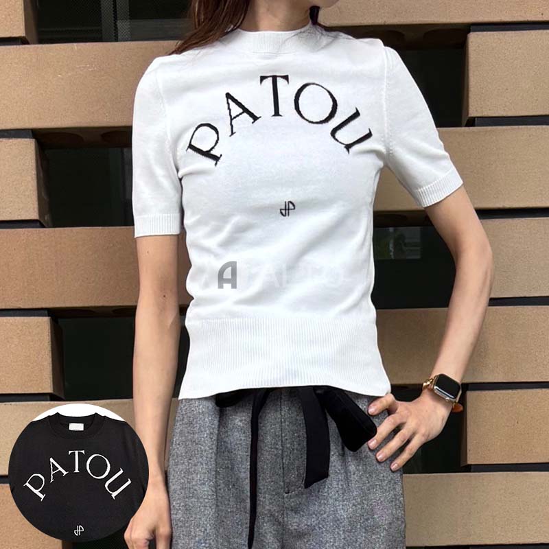 パトゥ PATOU ビジュー ボーダー ニット セーター 20AA4 KN003 ブラック ホワイト S (207933 main image 0