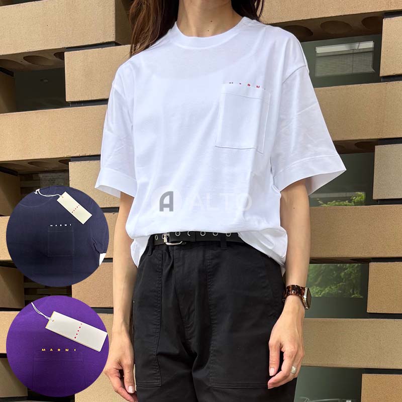 MARNI マルニ コットン プリントロゴ Tシャツ THJE0263P7 USCW29 MARNI マルニ コットン プリントロゴ Tシャツ THJE0263P7 USCW29