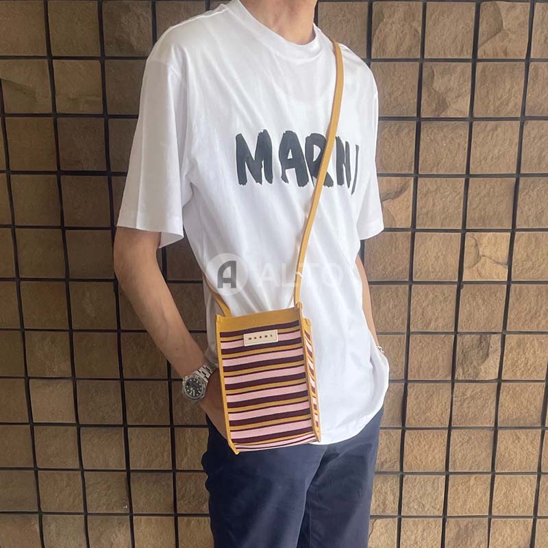 MARNI マルニ SBMP0152A1P6485 ZO729 ストライプ ジャガード　ミニショルダーバッグ メンズ｜ALTO　店