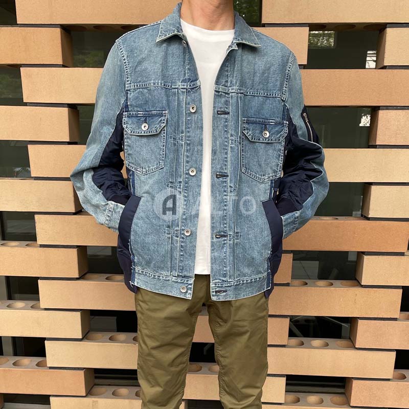 【sacai】サカイ ハイブリッドスウェットパーカー ネイビー レディース sacai】サカイ ハイブリッドスウェットパーカー ネイビー レディース