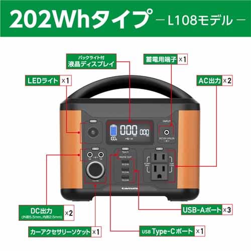 取寄尊厳さ 多摩電子 携帯型電力 120w 202wh ミカン Tl1080r 電池 載積 差込み アウトドア 陣所 車中泊 貨物輸送無料 セクション区域投げ捨てる Residenza Latorre Com