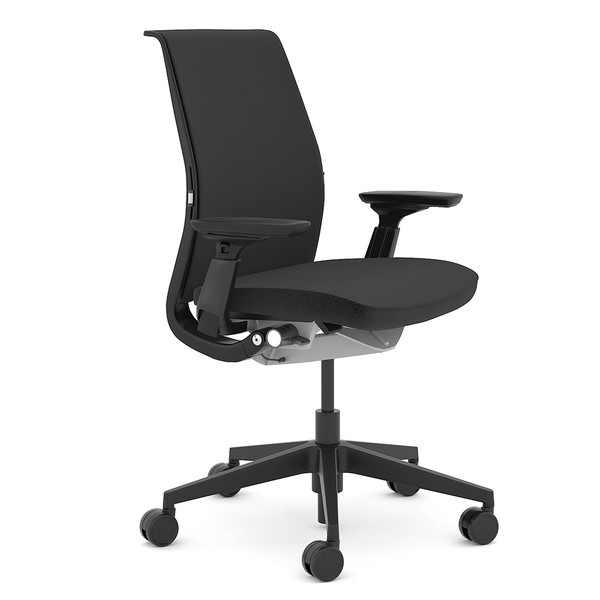 Steelcase Think シンク チェア フレームブラック 布張り アジャスタブルアーム エボニー 465A000BAM [ オフィスチェア テレワーク スチールケース ] 【代引不可】【送料無料（一部地域除く）】