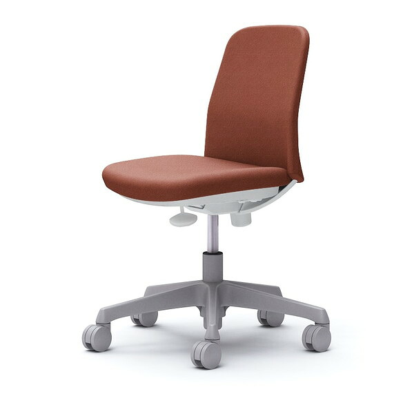 オカムラ ライブス エントリーチェア コンパクトタイプ ホワイトボディ 肘なし テラコッタ CD13BW FXW6 [ Lives EntryChair テレワーク ] 『代引不可』『送料無料（一部地域除く）』