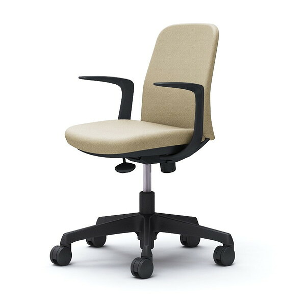 オカムラ ライブス エントリーチェア コンパクトタイプ ブラックボディ デザインアーム ベージュ CD23AR FXW2 [ Lives EntryChair テレワーク ] 『代引不可』『送料無料（一部地域除く）』｜ドラッグスーパー　alude