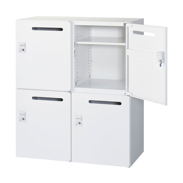 生興 クウォール 4人用メールボックス ダイヤル錠 下置用 W900×D400×H1050mm RW4-N410P-D2 [ オフィス家具 収納 収納家具 ]『代引不可』『送料無料（一部地域除く）』