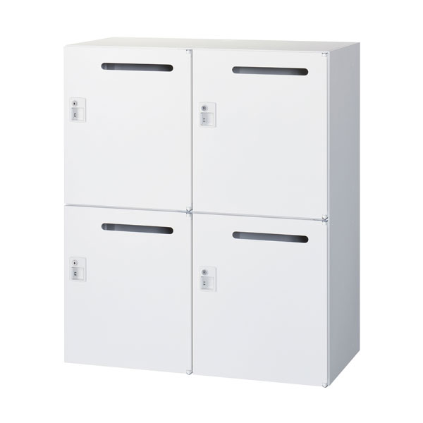 生興 クウォール 4人用メールボックス シリンダー錠 下置用 W900×D400×H1050mm RW4-N410P-S2 [ オフィス家具 収納 収納家具 ]『代引不可』『送料無料（一部地域除く）』