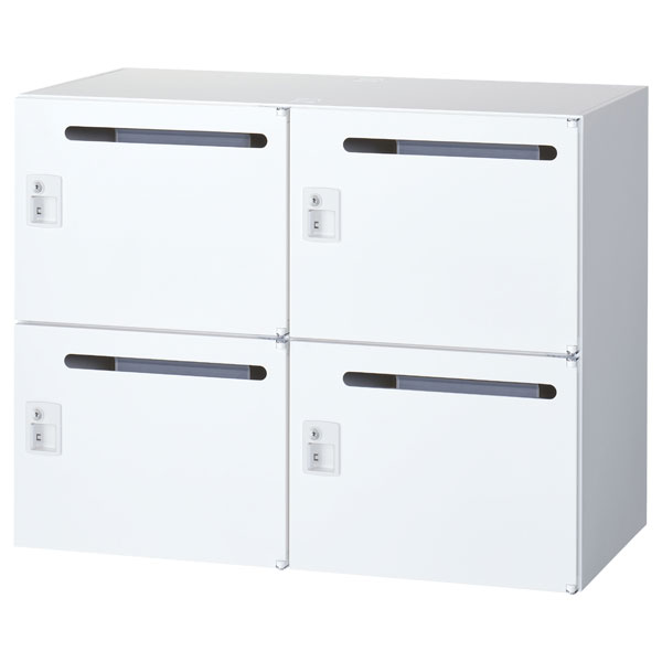 生興 クウォール 4人用郵便受け 円柱錠 上下兼用 W900×D450×H700粍 RW45-407P-S2 [ 事務室調度品 納める 納める調度品 ]『代引不可』『貨物輸送無料（構成要素領域除く）』 オフィス家具-インテリア・寝具・収納-ロッカー