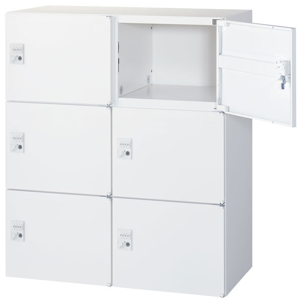生興 クウォール 6人用パーソナルボックス ダイヤル錠 下置用 W900×D450×H1050mm RW45-610H-D2 [ オフィス家具 収納 収納家具 ]『代引不可』『送料無料（一部地域除く）』