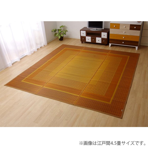 イケヒコ ランクス い草 花ござカーペット 江戸間4.5畳 (261×261cm) ベージュ 敷物 カーペット い草カーペット 和モダン モダン 日本製『代引不可』 『送料無料（一部地域除く）』