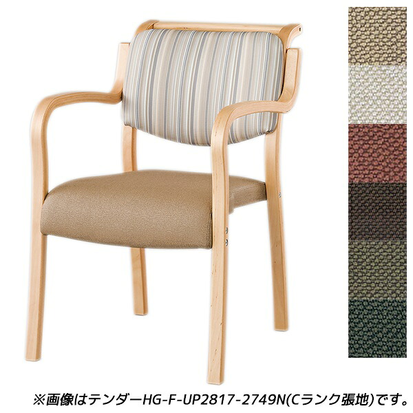 【受注生産品】アイリスチトセ 食堂 ダイニングチェア テンダーHGシリーズ 全肘 Aランク張地 ナチュラル W500×D630×H786(SH420)mm テンダー HG-F-N 【代引不可】 【送料無料（一部地域除く）】