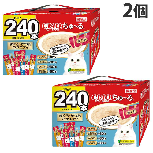 楽天市場】いなば CIAO ちゅ〜る まぐろ・ささみバラエティ 240本入×2