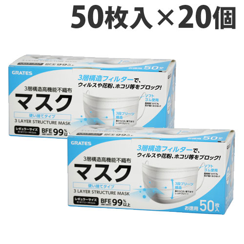 マスク 不織布 1000枚 大人用 『送料無料（一部地域除く）』