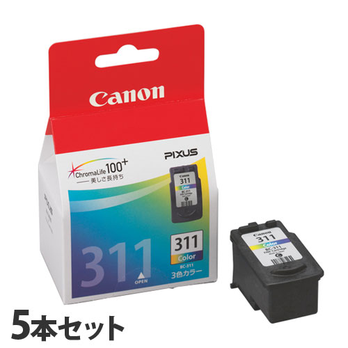 キヤノン 完全無欠インキ BC-311 3色色合い 5本仕掛ける CANON 完全無欠品 インキ インキ薬莢 印刷機用『貨物輸送無料（構成成分地方除く）』