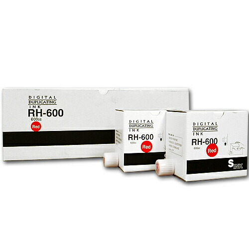 軽印刷機対応インク RH600 赤 5本セット 汎用品 ※代引不可 【送料無料（一部地域除く）】