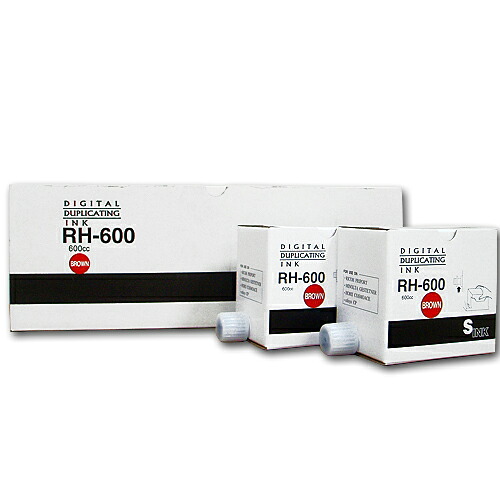 軽印刷機対応インク RH600 茶 5本セット 汎用品 ※代引不可 【送料無料（一部地域除く）】
