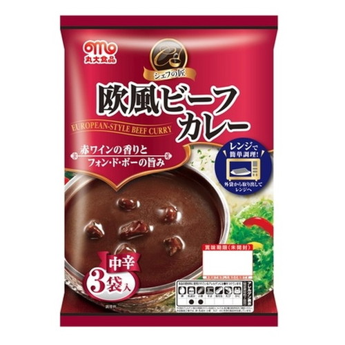 最新アイテム 丸大食品 シェフの匠 欧風ビーフカレー 中辛 135g 3食