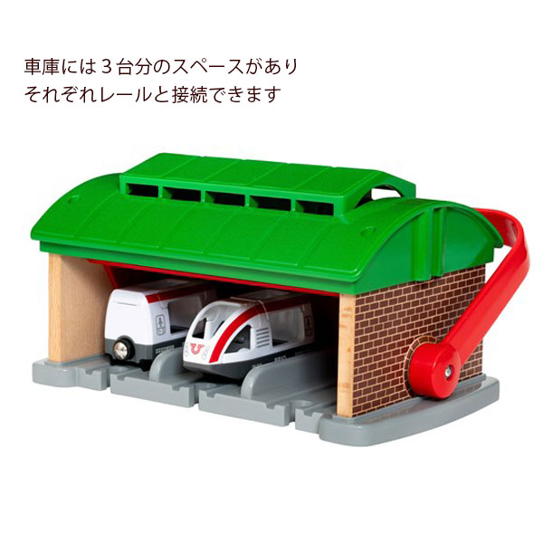 ハンドル付列車車庫 男の子 2歳 3歳 4歳 5歳 レール 乗り物おもちゃ 木のおもちゃ 木製玩具 幼児 子ども 木製 プレゼント ギフト 誕生日 Brio ブリオ 店頭受取対応商品 Letempslev K7a Com