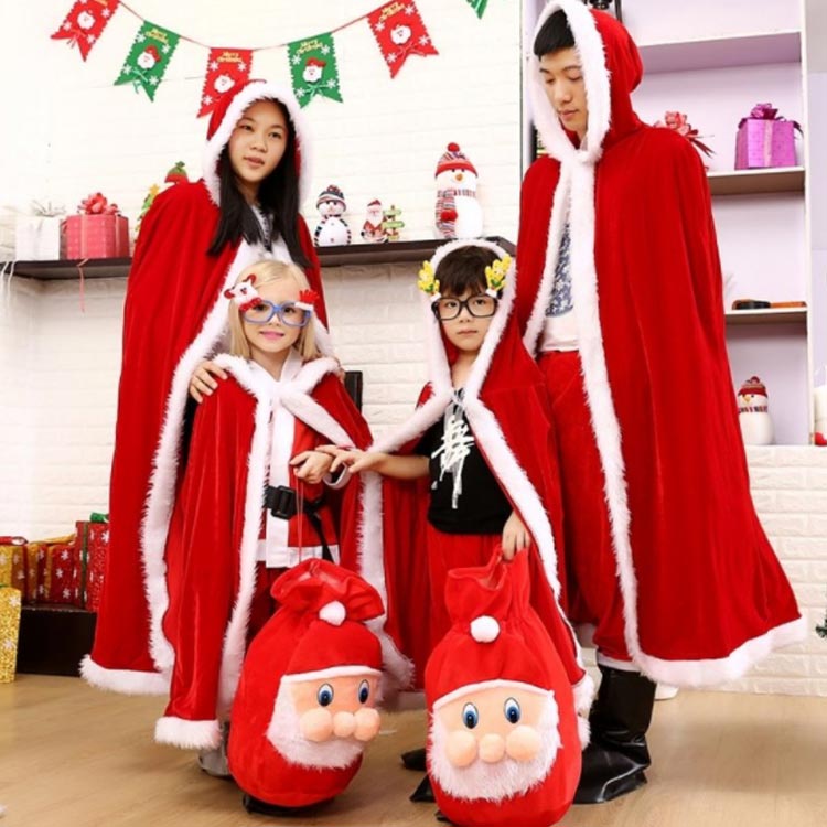 最も信頼できる サンタクロース マント コスプレ コート ポンチョ パパ 大人 親子ペア ケープ 親子ペアルック クリスマス プレゼント 家族お揃い ママ キッズ Qdtek Vn