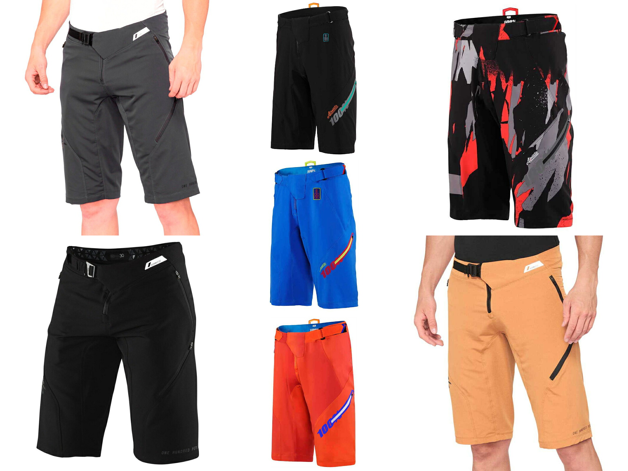 ＼全品1500円ｸｰﾎﾝ★7/24（金)限定／100% パーセント Airmatic ショートパンツ ライディングパンツ バイクウェア ライダー バイク ツーリング カジュアル サイクリング 自転車 登山 にも かっこいい おすすめ (AMACLUB)｜AMACLUB（レアブランド 専門店）