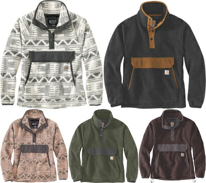 ＼全品P5倍★4/20（月)限定／【女性用】Carhartt カーハート Relaxed Fit Fleece Ladies Pullover レディース プルオーバー フリースセーター バイク ツーリング サイクリング アウトドア レジャー カジュアル にも おすすめ (AMACLUB)