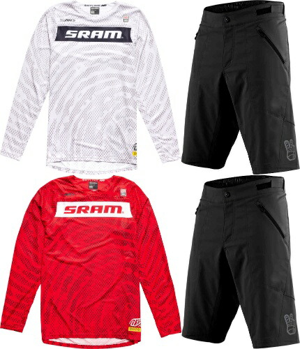 ＼全品1000円ｸｰﾎﾝ★4/12（日)限定／TROY LEE DESIGNS Skyline Air SRAM Roots Bicycle Jersey 自転車長袖ジャージ&ショーツ 上下セット 自転車ウェア ロードバイク マウンテンバイク MTB サイクリング にも (AMACLUB)