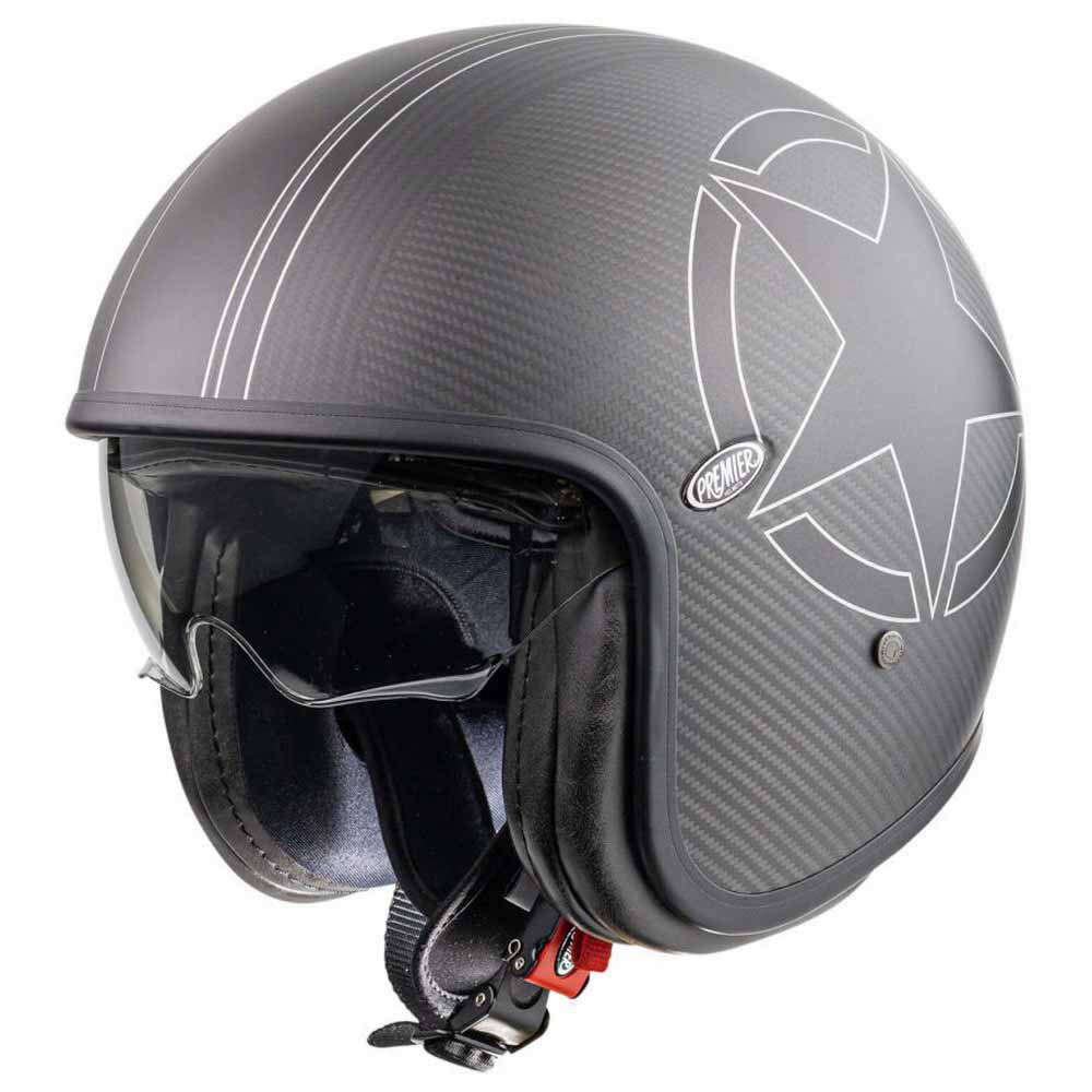 全品1000円off アフターセール Premier Helmets プレミア Vintage Evo Star Carbon Open Face Helmet ジェットヘルメット オープンフェイス サンバイザー ライダー バイク ツーリングにも かっこいい おすすめ Amaclub お求めやすく価格改定