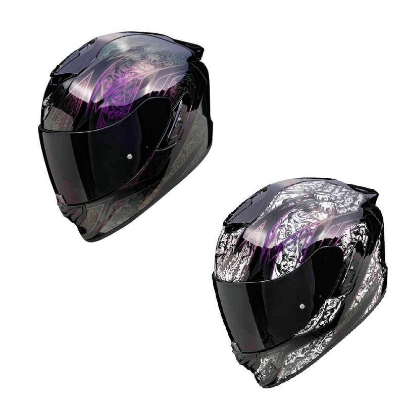 ＼全品1500円クーホン゜★5/11(日)限定／Scorpion スコーピオン Exo-1400 Evo II Air Fantasy Helmet フルフェイスヘルメット サンバイザー ライダー バイク レーシング ツーリングにも かっこいい おすすめ (AMACLUB)画像