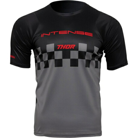＼全品1500円ｸｰﾎﾝ★4/16（木)限定／Thor ソアー Intense Chex Long Sleeve Jersey 半袖Tシャツ モトクロスジャージ オフロードジャージ バイクウェア ライダー バイク ツーリングにも かっこいい おすすめ (AMACLUB)