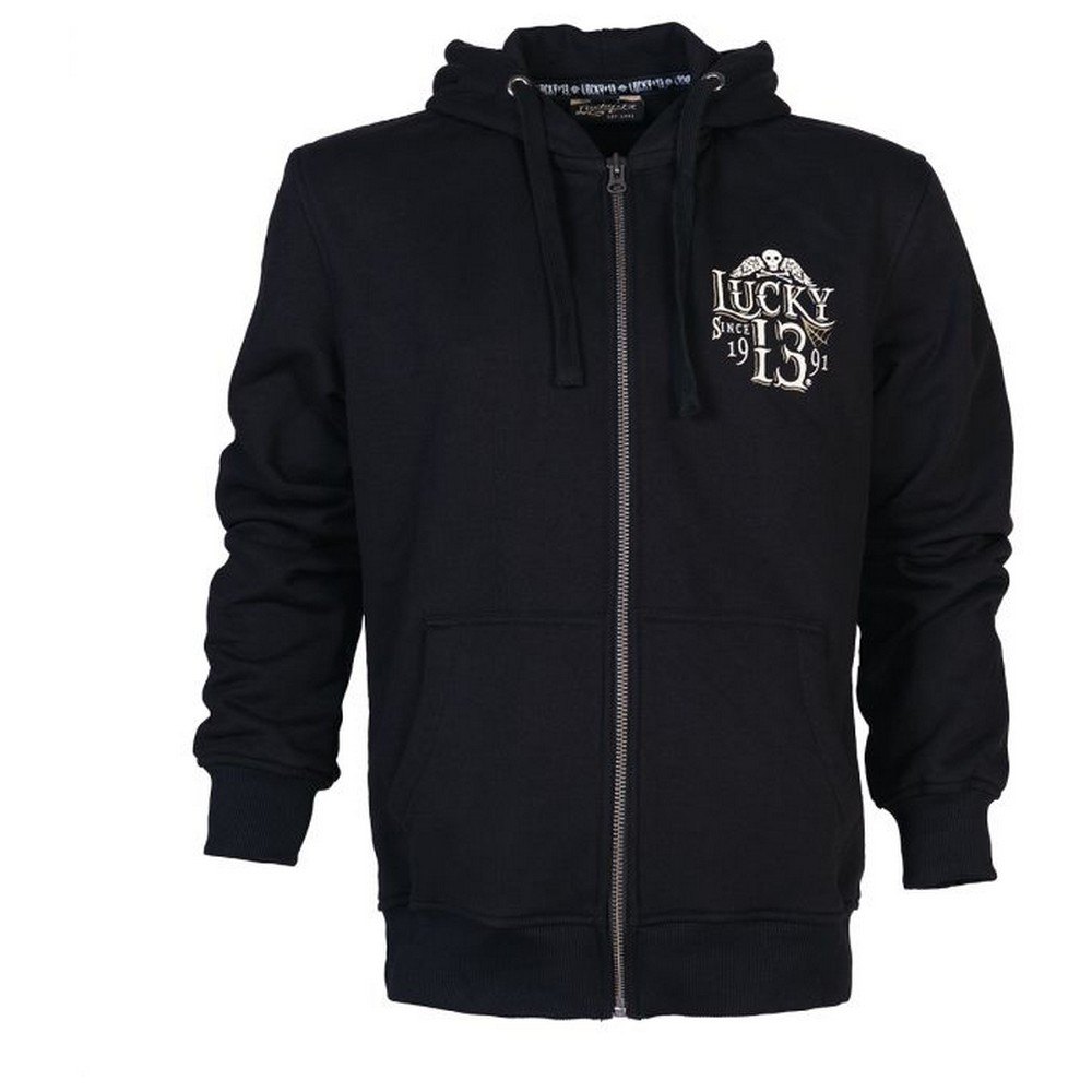 ＼全品P5倍★4/20（月)限定／Lucky 13 Dead Skull Full Zip Sweatshirt スウェットシャツ ライディングジャケット バイクウェア フーディ ジップアップ ライダー バイク ツーリング カジュアル アウトドア にも 大きいサイズあり(AMACLUB)