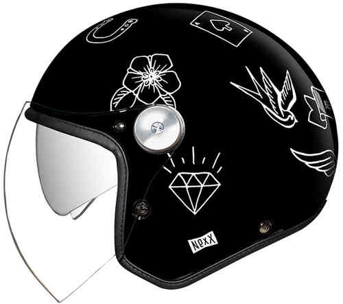 ＼全品1000円ｸｰﾎﾝ★4/17（金)限定／Nexx ネックス X.G30 Tattoo Jet Helmet ジェットヘルメット オープンフェイス サンバイザー ライダー バイク オートバイ ツーリング 街乗り にも かっこいい おすすめ (AMACLUB)