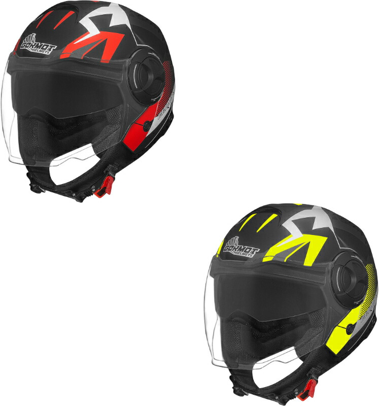 ＼全品1000円ｸｰﾎﾝ★4/17（金)限定／Germot ゲルモット GM 650 Dekor Jet Helmet ジェットヘルメット オープンフェイス サンバイザー ライダー バイク オートバイ ツーリングにも かっこいい おすすめ (AMACLUB)