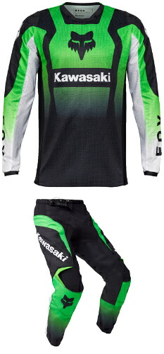 ＼全品1000円ｸｰﾎﾝ+P5倍★4/18（土)限定／Fox Racing フォックス 180 Kawasaki Jersey モトクロスジャージ オフロードジャージ&パンツ 上下セット ライダー バイク おすすめ (AMACLUB)