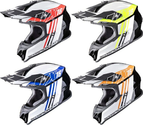 Scorpion スコーピオン VX-16 Evo Air Lignes Motocross Helmet モトクロスヘルメット オフロードヘルメット ライダー バイク かっこいい おすすめ (AMACLUB)
