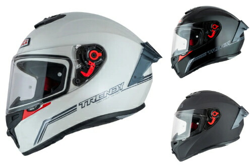 Nzi Trendy 3 Stream Solid Nouveau full face helmet フルフェイスヘルメット オンロード バイク オートバイ レーシング ツーリング 街乗り にも かっこいい おすすめ (AMACLUB)