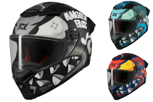 Axxis Fenix Angry Face full face helmet フルフェイスヘルメット オンロード バイク オートバイ レーシング ツーリング 街乗り にも かっこいい おすすめ (AMACLUB)