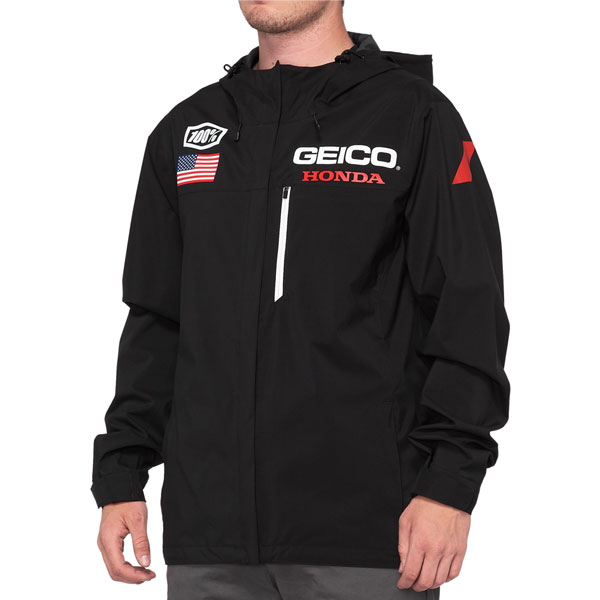 ＼全品1500円ｸｰﾎﾝ★4/16（木)限定／100% Geico Honda Kappa Hooded Team Jacket ライディングジャケット カジュアルジャケット プルオーバー フーディ ジッパー ライダー バイク ツーリングにも かっこいい おすすめ (AMACLUB)