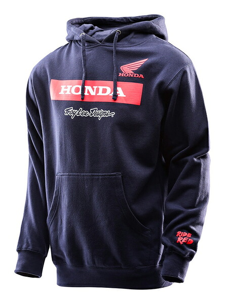 ＼全品P5倍★4/20（月)限定／Troy Lee Designs トロイリーデザイン Honda Wing Block Pulloverプルオーバー フリース パーカー カジュアルジャケット スポーティ ライダー バイク ツーリング 自転車にも かっこいい おすすめ (AMACLUB)