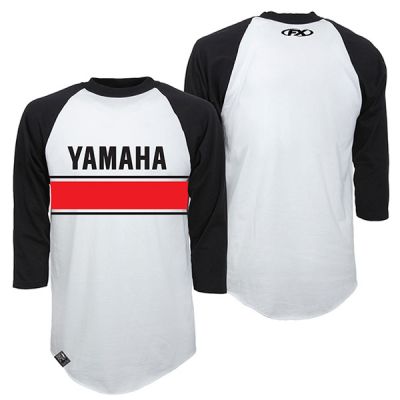 ＼全品2000円ｸｰﾎﾝ+P5倍★4/15（水)限定／Factory Effex ファクトリーFX Yamaha Vintage Baseball Tee 長袖Tシャツ バイクウェア スポーティ ライダー バイク ツーリング 自転車にも かっこいい おすすめ (AMACLUB)