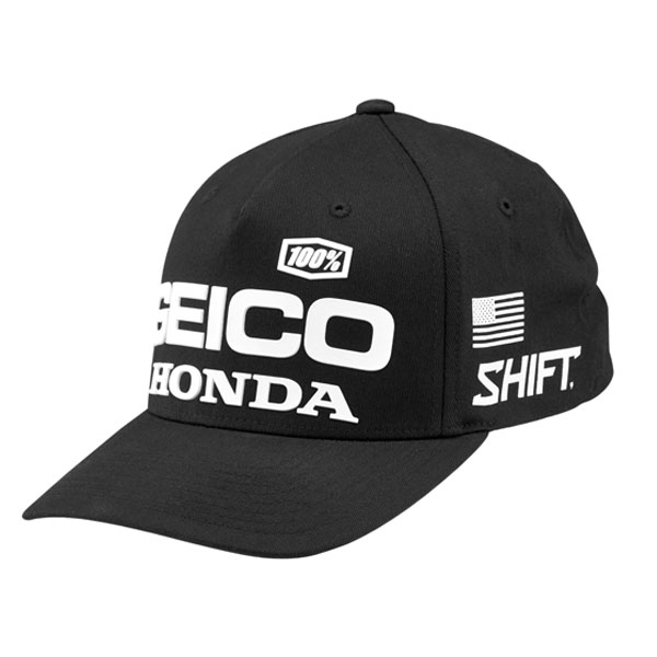 ＼全品P5倍★4/20（月)限定／100% 100パーセント Speedway Geico Honda Flexfit Hat ハット キャップ 帽子 スポーティ カジュアル 自転車にも かっこいい おすすめ (AMACLUB)v