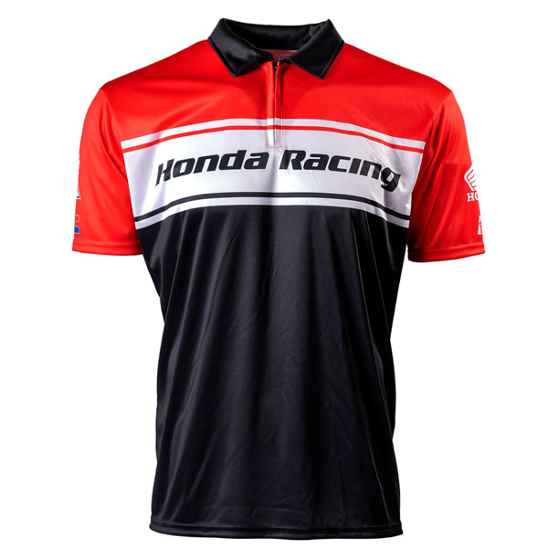 ＼全品1000円ｸｰﾎﾝ★4/12（日)限定／Factory Effex ファクトリーFX Honda Team Pit Shirt カジュアルTシャツ 半袖シャツ ポロシャツ バイクウェア スポーティ ライダー バイク ツーリング 自転車にも かっこいい おすすめ (AMACLUB)