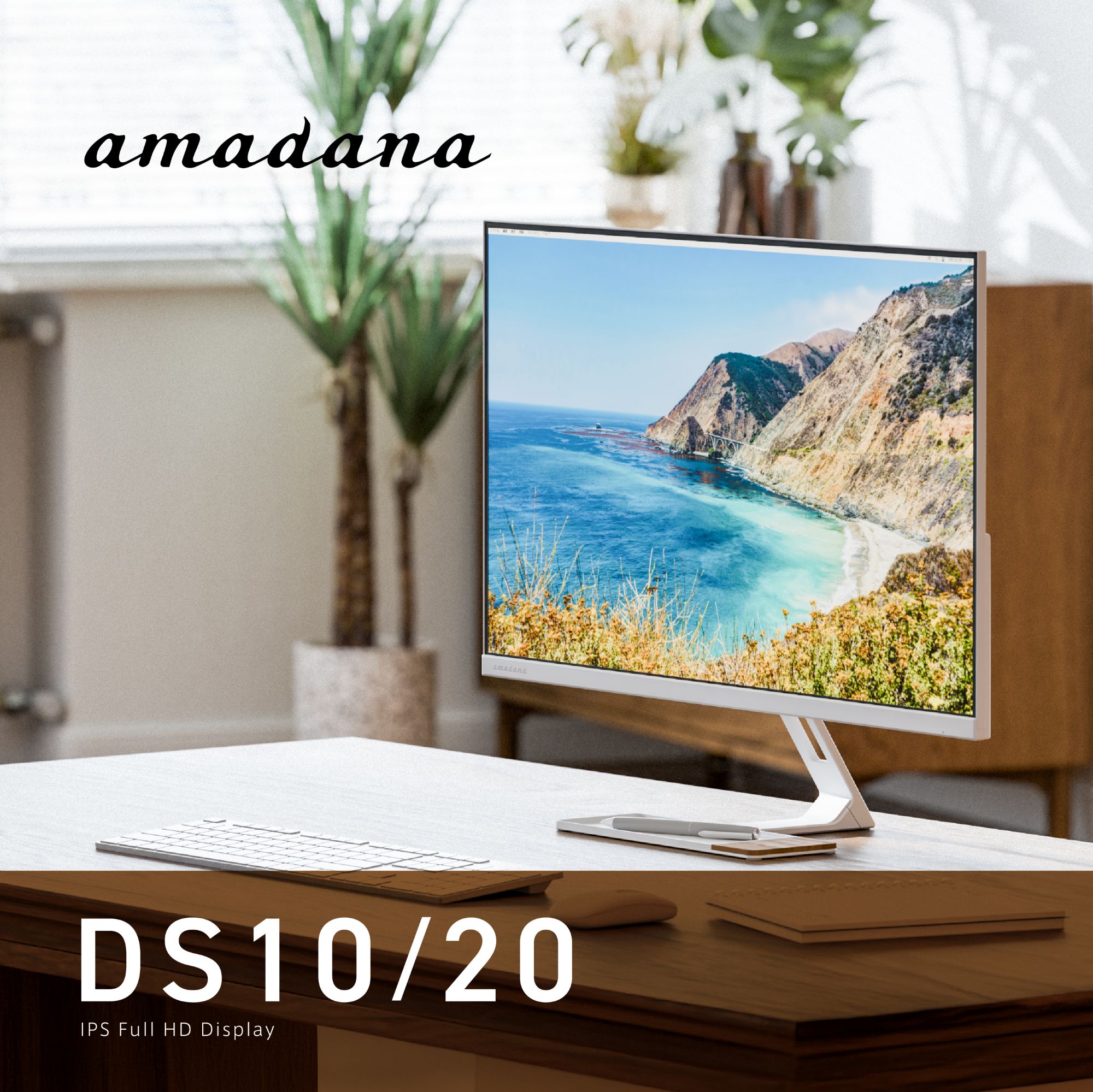 堅苦しさ販売店 amadana 23.8in 管する 見せびらかす 23.8-Inch IPS Full 固定ディスク Display：DS10『室内装飾と申し合わせする、目あたらしい見せびらかすのかたち。』見せる管する【一点抜け引き請ける1年付】