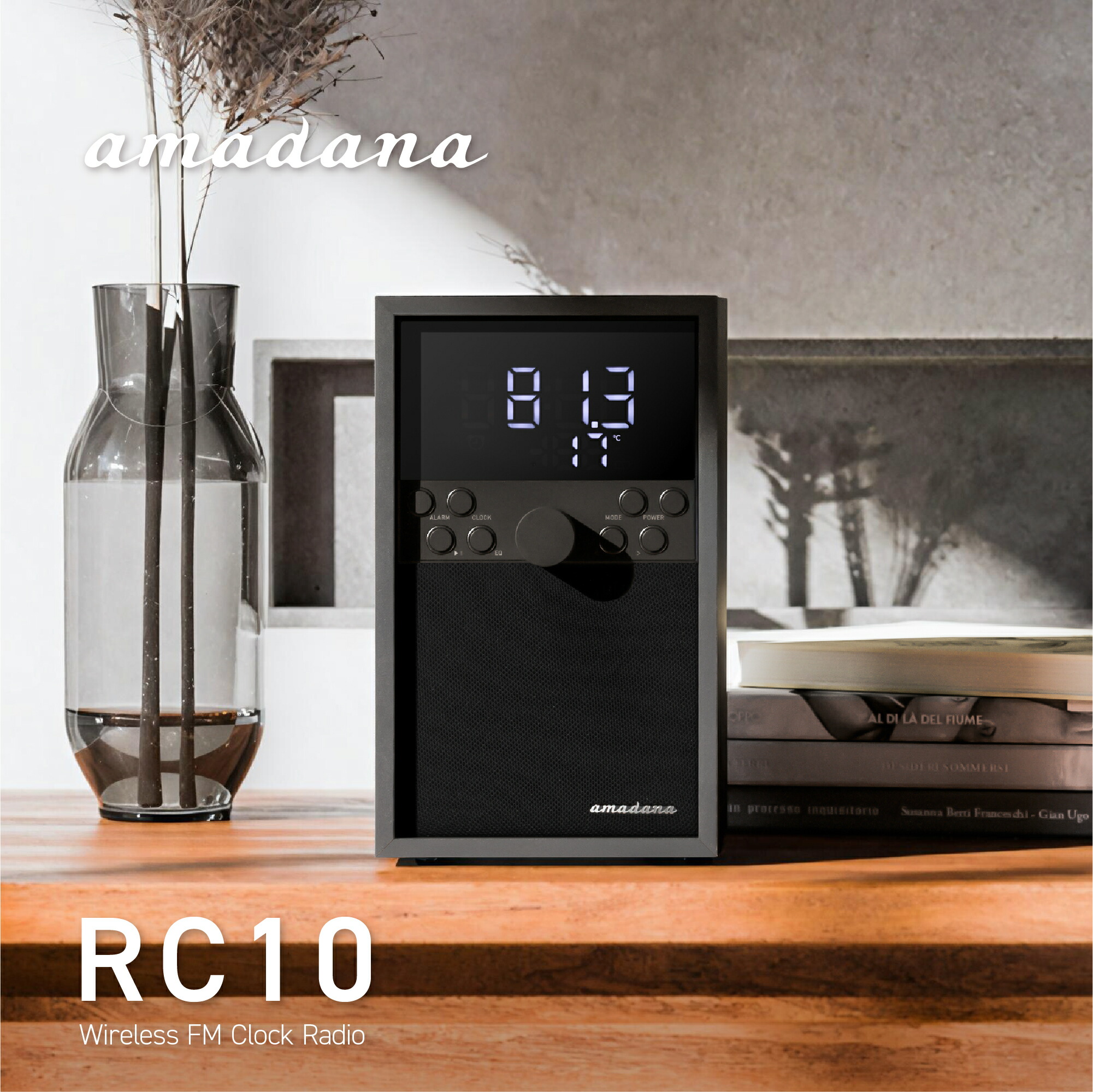 堅苦しさ販売店 amadana FM 時辰儀ラジオ受信機 FM Clock Radio：RC10 初回押さえるJ-WAVEひな形（プリセット81.3MHz)※台数押さえるひな形※