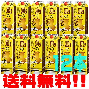 奄美　黒糖焼酎　徳之島　奄美大島にしかわ酒造　島のナポレオン　25度　1800ml　紙パック　12本セット　 送料無料 （東北・北海道・沖縄+500円）