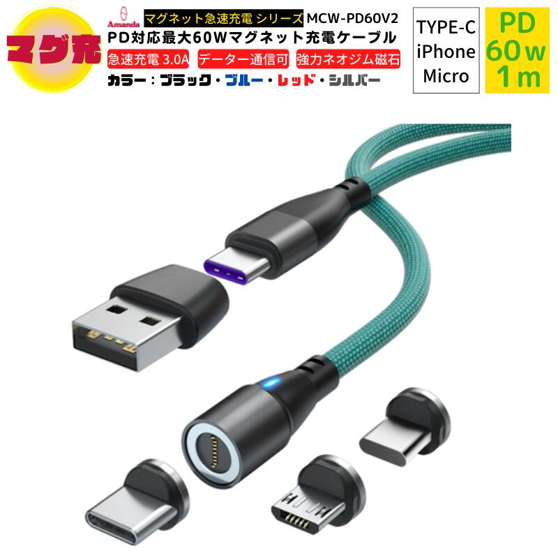 格安販売の Type-Cケーブル 1ｍ USB-C 急速充電 PD60W MacBook