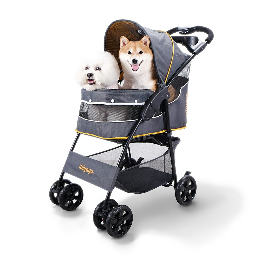 ibiyaya クラウド9 ペットストローラー 愛玩動物手押し車 (洋芥子黄色) 耐荷重約20kg おすすめ 多頭 中型犬 小型犬 ブランド名 今めかしい おでかけ Cloud 9 Pet Stroller イビヤヤ FS2010