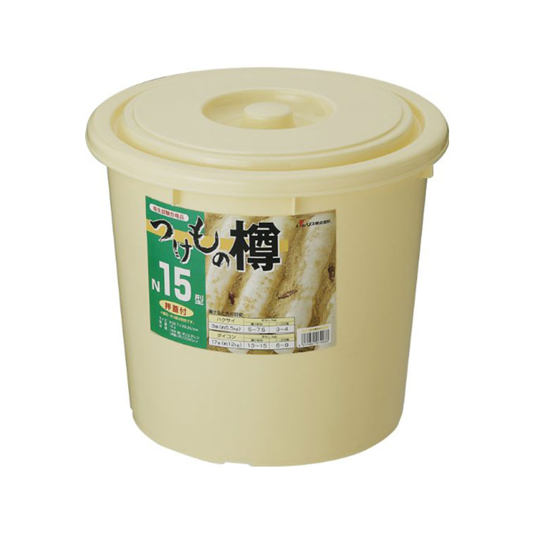 【送料込み】和樽・味噌樽・漬物樽　重石＋蓋付 345890.jpg