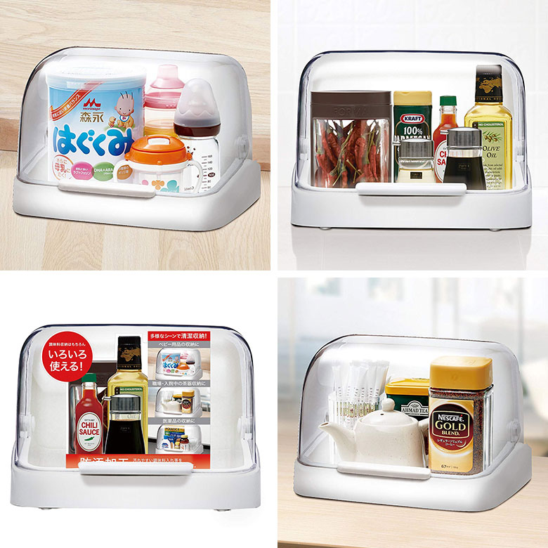 楽天市場 アスベル Nフォルマ フード29 ホワイト ブレッドケース フードケース 哺乳瓶 ケース 収納ケース 透明 調味料入れ 卓上収納 キッチン テーブル 整理 ケース クリア 清潔 調味料 フード付 大きく 開く 保管 保存 台所 便利 クリアケース 食品 ボトル Aマートe